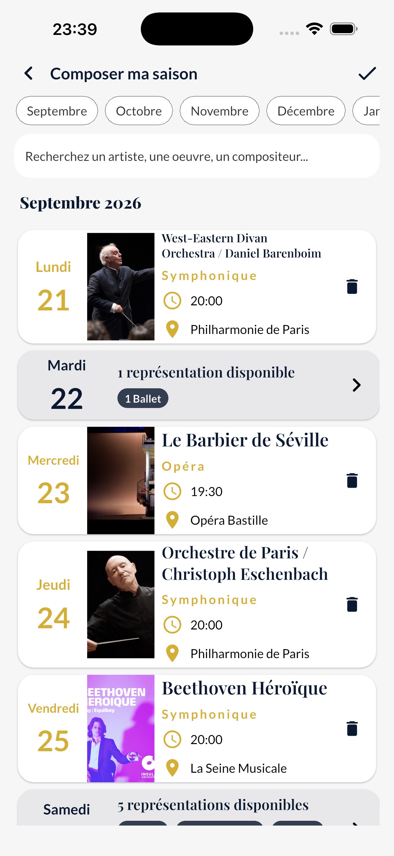 Composer ma saison