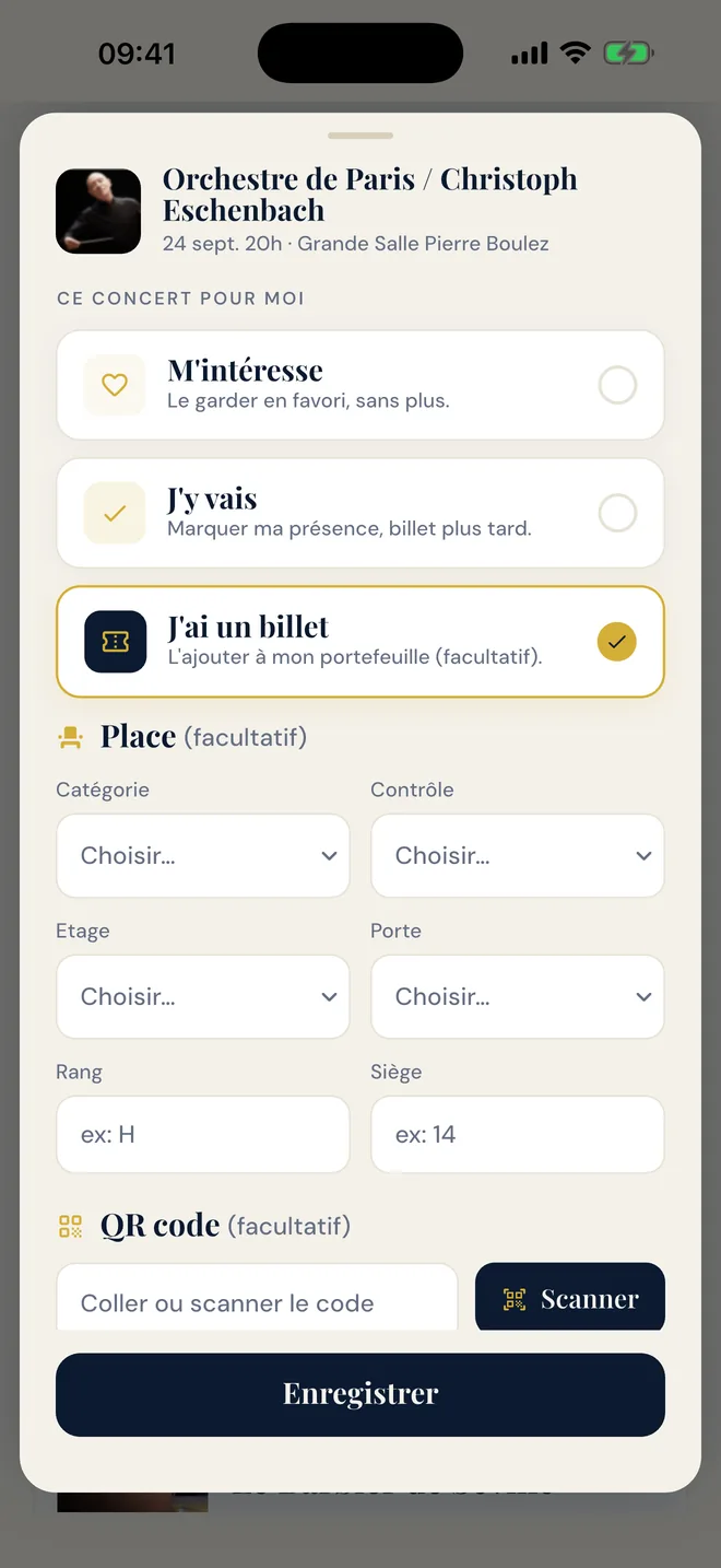 Ajouter sa place